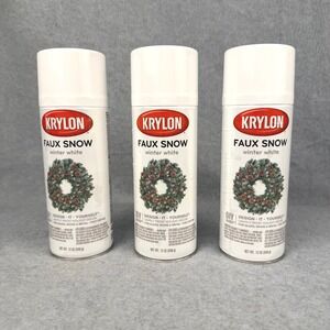 Krylon Faux Snow Spray Paint 3 Pack 12oz Winter White Holiday Decor NEW